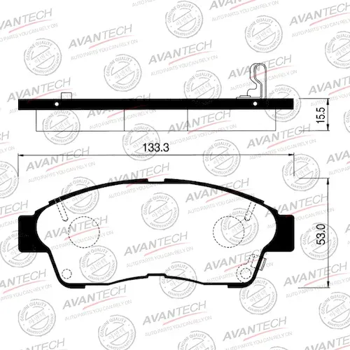 AVANTECH Дисковые тормозные колодки AV795 (F) TOYOTA CAMRY V20 (96-01), RAV4 A10 (94-00)
