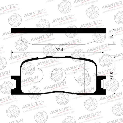AVANTECH Дисковые тормозные колодки AV1035 (R)  CAMRY V30 (01-06), CALDINA ST246W (02-07)
