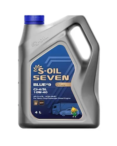 S-OIL 7 BLUE #9 CJ-4/SL 10W-40 DPF Fully Synthetic (4л) Масло моторное