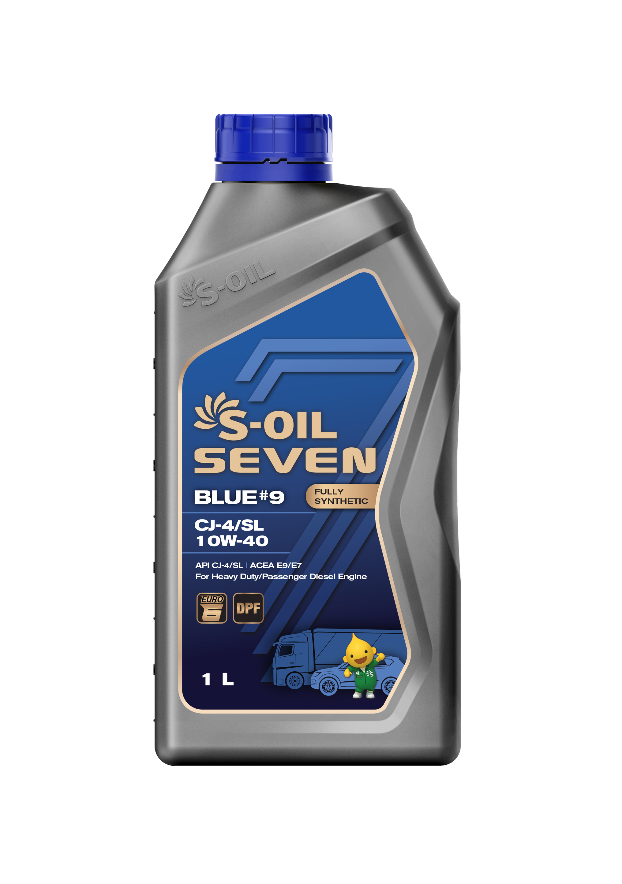 S-OIL 7 BLUE #9 CJ-4/SL 10W-40 DPF Fully Synthetic (1л) Масло моторное